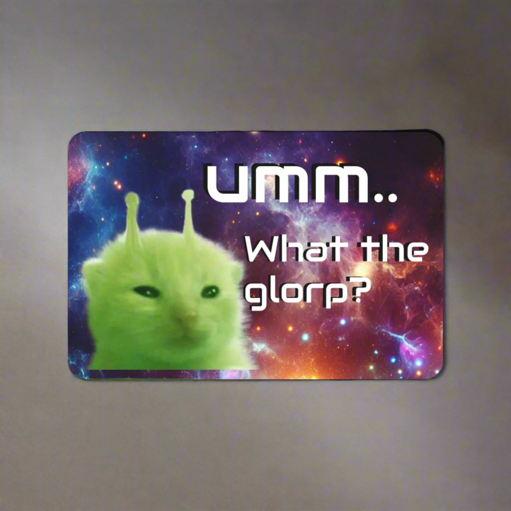 glorp desk mat :) [ Cosmic Cat Desk Mat - Fun Office Accessory, Gamer Gift, Cute Cat Decor, Quirky Desk Decor, Unique Mouse Pad, Home Office ]
